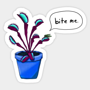 Bite Me Venus Flytrap - Blue Sticker